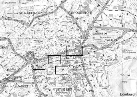 Stadtplan von Edinbugh, 43kB